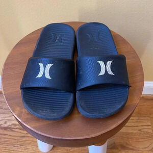 Youth sized Hurley black slides size 11